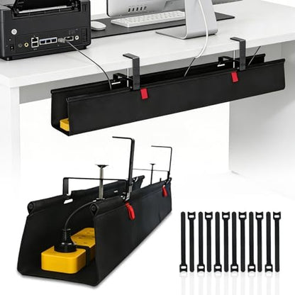 36" Under Desk Cable Management Tray for Office, Home Table