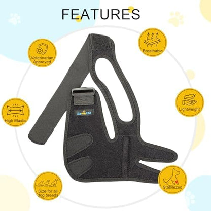 Dog Elbow Brace with Metal Splint,Hygroma Elbow Protector Pads for Dogs Shoulder Callus, Arthritis, Dysplasia, Dislocation, Pressure Sores, Secure Fit for Active & Senior Dogs