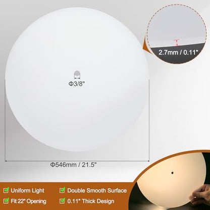 PATIKIL Lampshade Diffuser, 21.5" Diameter with 3/8" Center Hole Round Diffuser 2.7mm Thick for Drum Lampshades Pendants Light Fits 22" Openings, Translucent White