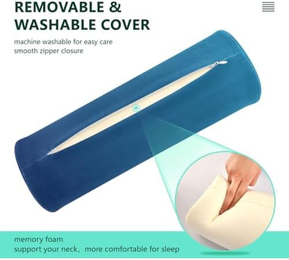 Bolster Pillow Spa Orthopedic Neck Roll Pillow Round Pillows Decorative Cylinder Pillows Sleeping Neck Pillow Covers with Zipper Dark Blue Gradient