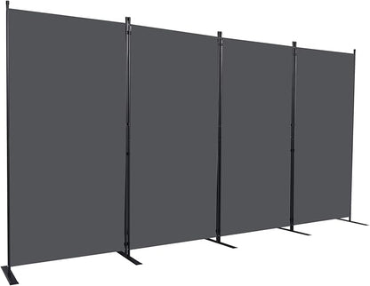 CHOSENM Room Divider, 4 Panel Folding Privacy Screens with Wider Support Feet, 6 Ft Portable Room Partition for Room Separator, 136" W X 71" H,Grey
