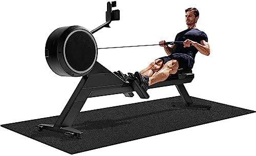 Treadmill Mat, 5'x2.5'/5.6'x2'/6.5'x3'/8'x3',6mm Thickness Exercise Equipment Mat for Carpet Hardwood Floors, Compatible with Walking Pad,Spin Bike,Elliptical Trainer,Rowing Machine
