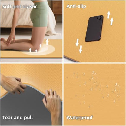 Extra Wide Yoga Mat 76"x40"x10mm TPE Non-Slip Fitness Exercise Mat
