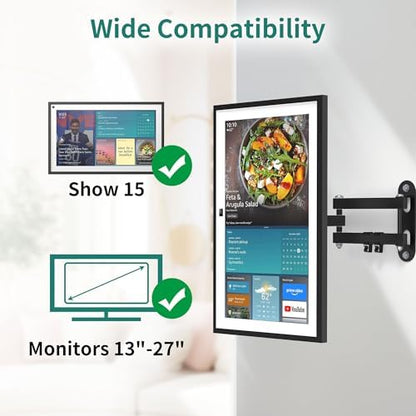 PlusAcc Wall Mount for Show 15 & 13-27 Inch Monitors TVs, Adjustable Shelf