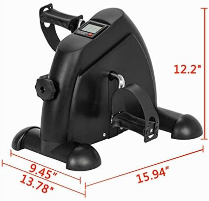 Mini Exercise Bike, Under Desk Bike Pedal Exerciser Foot Cycle Arm & Leg Pedal Exerciser with LCD Screen Displays,Arm Exercisers Bike Resistance Trainers,Home Use Feet Trainer Mini Exercise Bike,Black