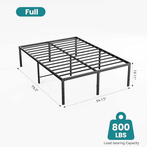 Full Size Metal Bed Frame, Platform Bed Frame, 18 Inch