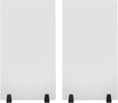 2pcs Acrylic Free Standing Screen, Frosted Clear Acrylic Divider, Dividers for Desk Privacy Home & Office Partitions for Table Top Workstation, Plexiglas Sneeze Guard Shield (30 x 18 inch)