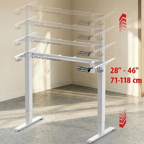 SHW Electric Height Adjustable Standing Desk Frame for 40"~72" Table Tops