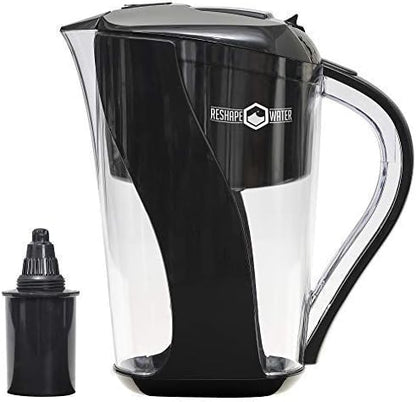 10- Cup Pitcher with 6-Stage Filter. Removes Fluoride, Chlorine, Lead, and Other Volatile Organic Compounds. Increases PH. Improves Taste. Replacement Filters Cost 25% to 33% Less.