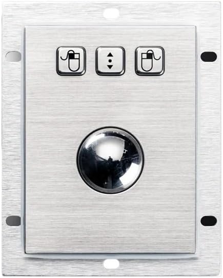Embedded Mechanical Trackball Mouse USB PS2 Panel Mount 38mm Metal Rollerball Industrial Pointing Device(USB Interface,Stainless Steel)
