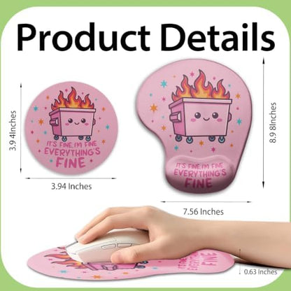 iRudyard 2Pcs Rubber Coasters Absorbent Mouse Pad Wrist Support Pu Bendable