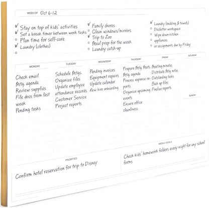 BLU MONACO Weekly Planner Notepad | Undated Planner Pad With 52 Tear-Off Sheets | Beautiful Weekly To Do List Notepad for Goals, Priorities and Task Tracking | 11” x 8.5” Desk Organizer Pad