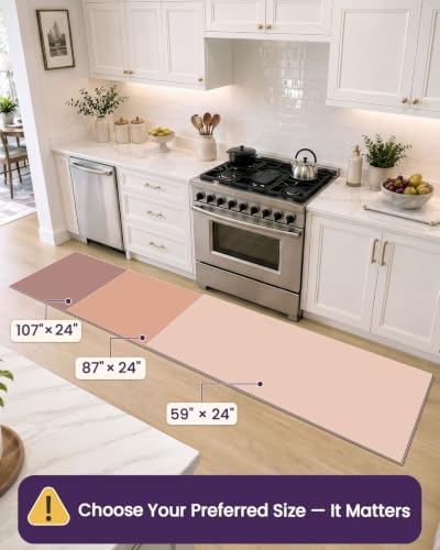 DEXI Kitchen Floor Mats Cushioned Anti Fatigue Runner 24x87 Mottled Beige