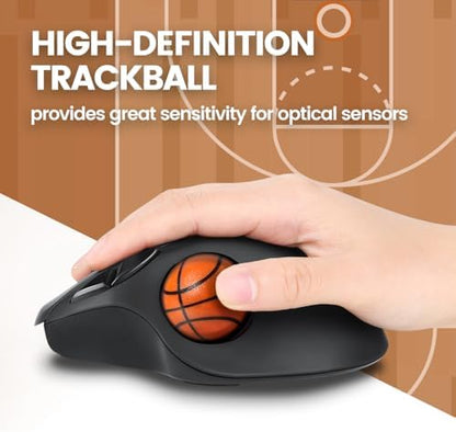 Perixx PERIPRO-303 BKB 1.34 inches Sports Trackball - Fun Novelty Basketball Ball Design - Compatible for M570, M575, PERIMICE-517/520/717/720, and Other 1.34 inches Trackball Mouse