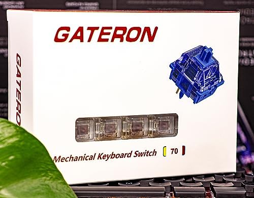 Gateron 70Pcs Pre lubed G pro V3.0 MX Mechanical Gaming Keyboard Split Tactile 55gf Switches,POM Stem Linear RGB SMD Switches 3 pin (Brown)