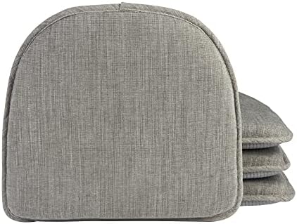Klear Vu Raindrop The Gripper Non Slip Chair Cushions, Soft & Comfortable Seat Pad, Sitting Pillow for Kitchen, Dining or Office, 4 Count (Pack of 1), Salinger Gray