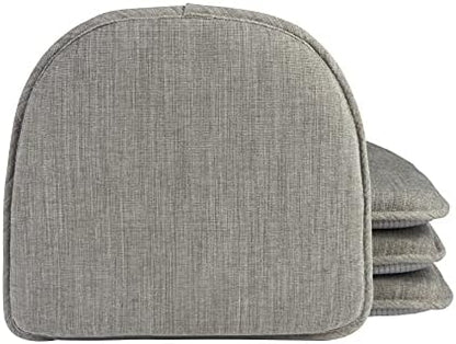 Klear Vu Raindrop The Gripper Non Slip Chair Cushions, Soft & Comfortable Seat Pad, Sitting Pillow for Kitchen, Dining or Office, 4 Count (Pack of 1), Salinger Gray