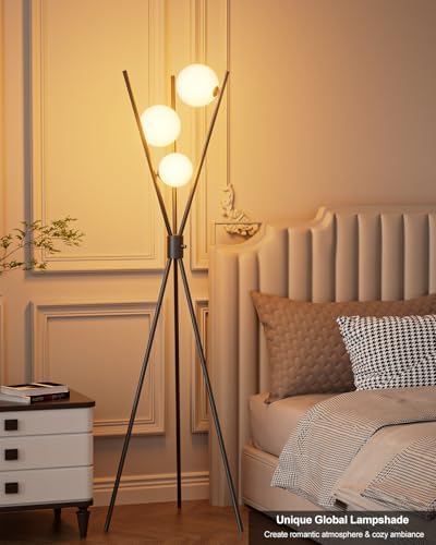 Lightdot 60IN Dimmable Black Tripod Floor Lamp Mid Century Standing Lamps