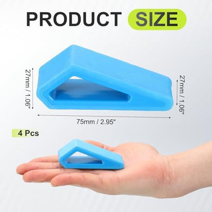 PATIKIL Laptop Wedge, 4-Pack Portable Laptop Stand Computer Notebook Holder Keyboard Stand Lifter Risers Plastic Anti-Slip Ventilated Elevated Feet for Desktop Keyboard Tablet, Blue