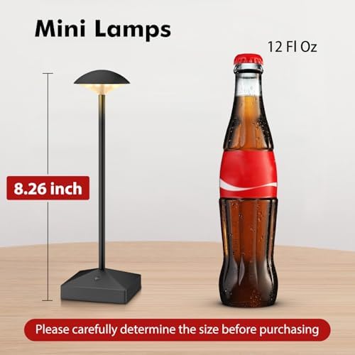3 Pack Small Gold Rechargeable Cordless Table Lamps Dimmable