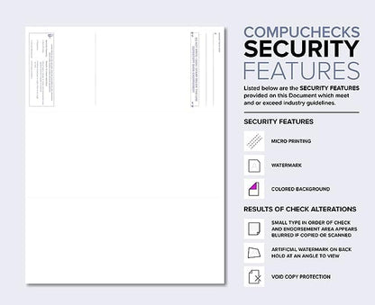 Business Voucher Check Stock - 2500 Sheets, Check on Top, Blue/Red Prismatic