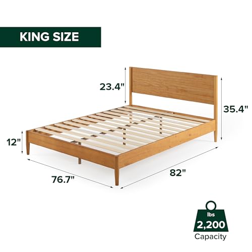 Allen Mid Century Wood Platform Bed Frame, King