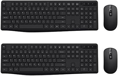2.4G Wireless Keyboard Mouse Combo Full-Sized for Computer(2 Pack, Black)