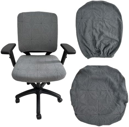 High Elasticity Anti Slip Office Chair Cover, Split Design for Easy Installation,Universal Desk Chair Cover wear-Resistant and Scratch Resistant (Light Gray, Chair seat Cover + Back Cover)