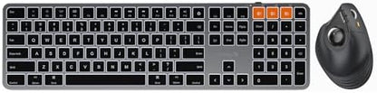 ProtoArc EM05 NL Wireless Trackball Mouse and K100-A Backlit Bluetooth Keyboard for Mac