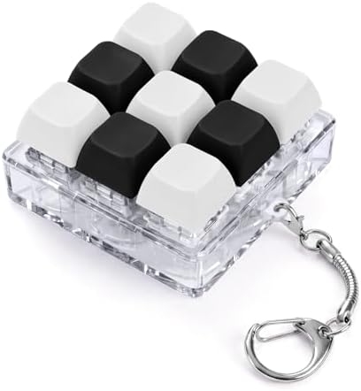 Keyboard Fidget Toy, Creamy Fidget Clicker Keyboard Fidget Keychain, Button Fidget Gifts for Adults, Boost Focus & Ease Anxiety Anywhere — Perfect Stress-Relief Gift (3×3 Grid Layout A-C)