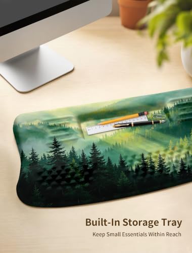 Ergonomic Keyboard Wrist Rest Pad with Wrist Support Misty Forest