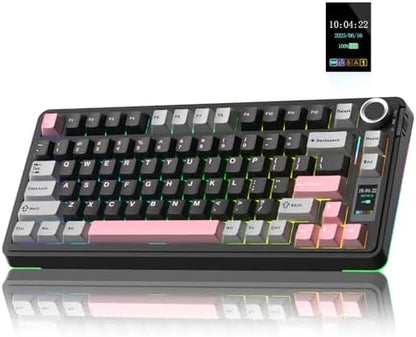 AULA S75 PRO Wireless Mechanical Gaming Keyboard with Screen&Knob, 80 Keys