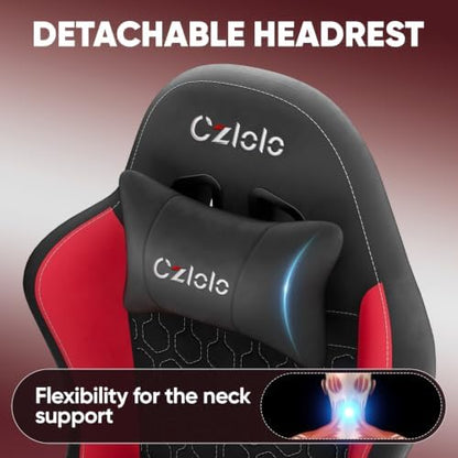 Czlolo Fabric Big and Tall Gaming Chair with Extended Footrest