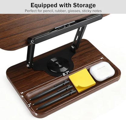 Book Stand with Light & Storage, Book Holders for Reading Hands Free