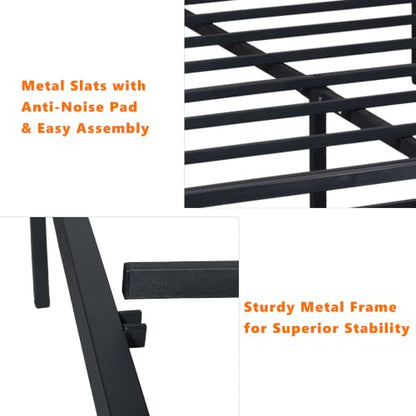 Full Metal Bed Frame with Headboard & Footboard