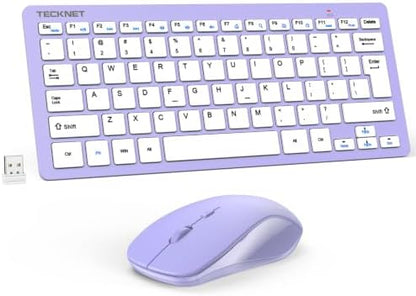 TECKNET Wireless Keyboard and Mouse Combo, Mini Cordless Computer Keyboard and Mouse Set 2.4GHz, Silent Adjustable 1600 DPI, Quiet Click, Lag-Free for Computer, Laptop, PC, Windows, Mac, Chrome OS