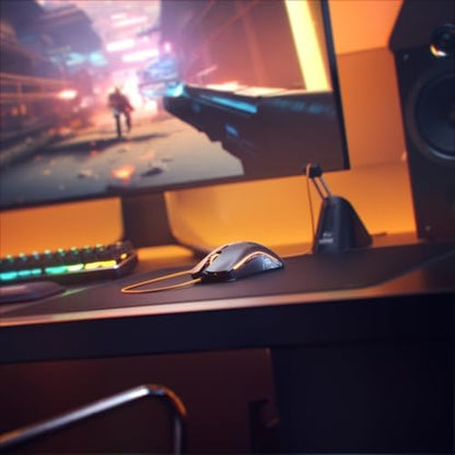 Glorious Model O- (Minus) Compact Wired Gaming Mouse - 58g Superlight Honeycomb Design, RGB, Pixart 3360 Sensor, Ambidextrous, Omron Switches - Matte Black