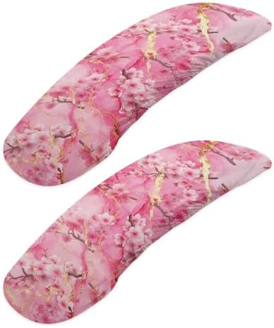 Cherry Blossom Print Office Chair Armrest Slipcovers Covers Marble Print 2Pcs Gaming Chair Armrest Slip Covers Dust-Proof Easy to Clean, Pink