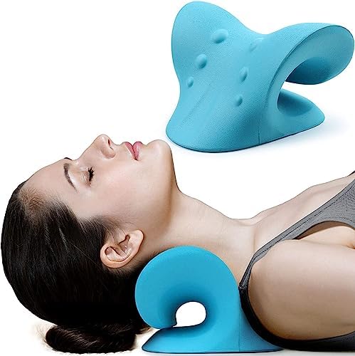 Neck and Shoulder Relaxer, Cervical Traction Device for TMJ Pain Relief and Cervical Spine Alignment, Chiropractic Pillow Neck Stretcher