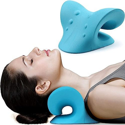 Neck and Shoulder Relaxer, Cervical Traction Device for TMJ Pain Relief and Cervical Spine Alignment, Chiropractic Pillow Neck Stretcher