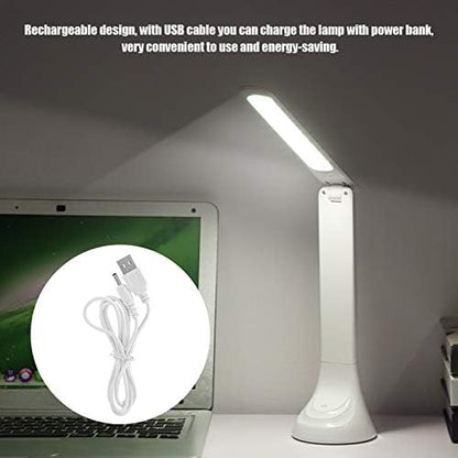 Rechargeable Folding LED Desk Lamp, Eye Care Table Light with 3 Brightness Levels, 18 LED Bulbs Anti - Glare for Reading Study, USB Charging Desktop Lamp for Home Office