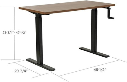American Furniture Classics OS Home and Office 23004K Desk and Privacy Screen, Danish Walnut and Blue Fabric