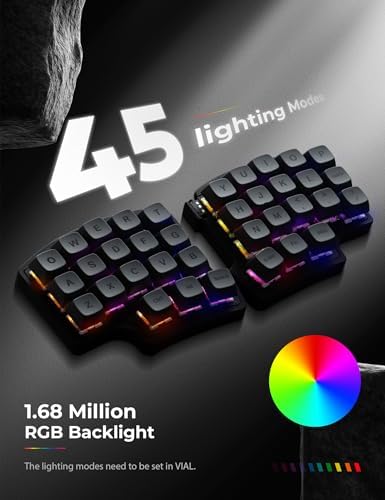 YIVU wired split mechanical keyboard 40% layout 3*5 orthogonal layout PBT keycaps ergonomic Support QMK/VIAL key remapping Hot-swappable RGB gaming keyboard Pre-lubricated linear switches Smooth feel