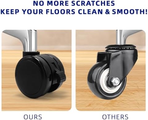 Office Chair Brake Twin Caster Wheels,Universal Fit 2 Inch Castors Replacement,Smooth Silent Chair Casters Wheels for Office Chairs,Gaming Chair,Swivel Chair,Pushchair DIY,Black(Set of 5)