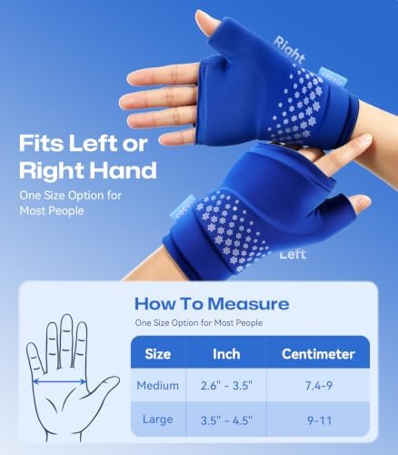 Thumb & Wrist Hot Cold Ice Pack Wrap, Fits Either Hand, Size M