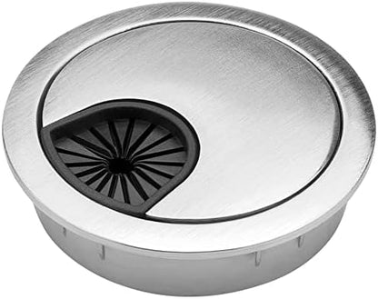 Desk Grommet, 2 Inch Metal Desk Cable Grommet, Brushed Silver, 4 Pack