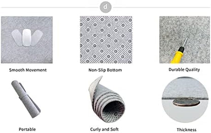 DAWNTREES Large Felt Desk Mat, 40''x16'' Full Felt Mouse Pad,Office Computer Desk Mat for Keyboard,100X40cm Desk Pad Protector (Light Grey)