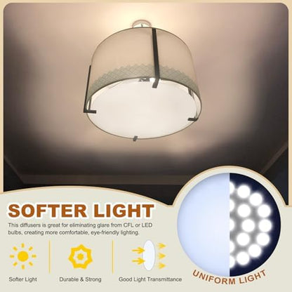 PATIKIL 11.5" Diameter Lampshade Diffuser, 2 Pcs 1.7mm Thick Round Diffuser Sheet for Drum Lampshades, Pendants Light, DIY Light Shield, Translucent White