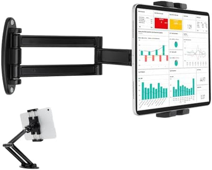 Mippko Foldable iPad Wall Mount Holder,Aluminium Extendable Tablet Wall Mount for 7~12.9 inch Tablets iPad/Nexus/LG G Pads/e-Reader/Switch,Adjustable Extension Articulating Arm Swivels Mount