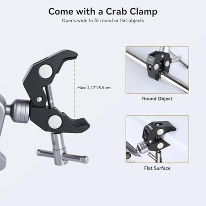 UTEBIT 22" Magic Arm w Clamp Mount, Overhead Desk Phone Mount 1/4" Thread